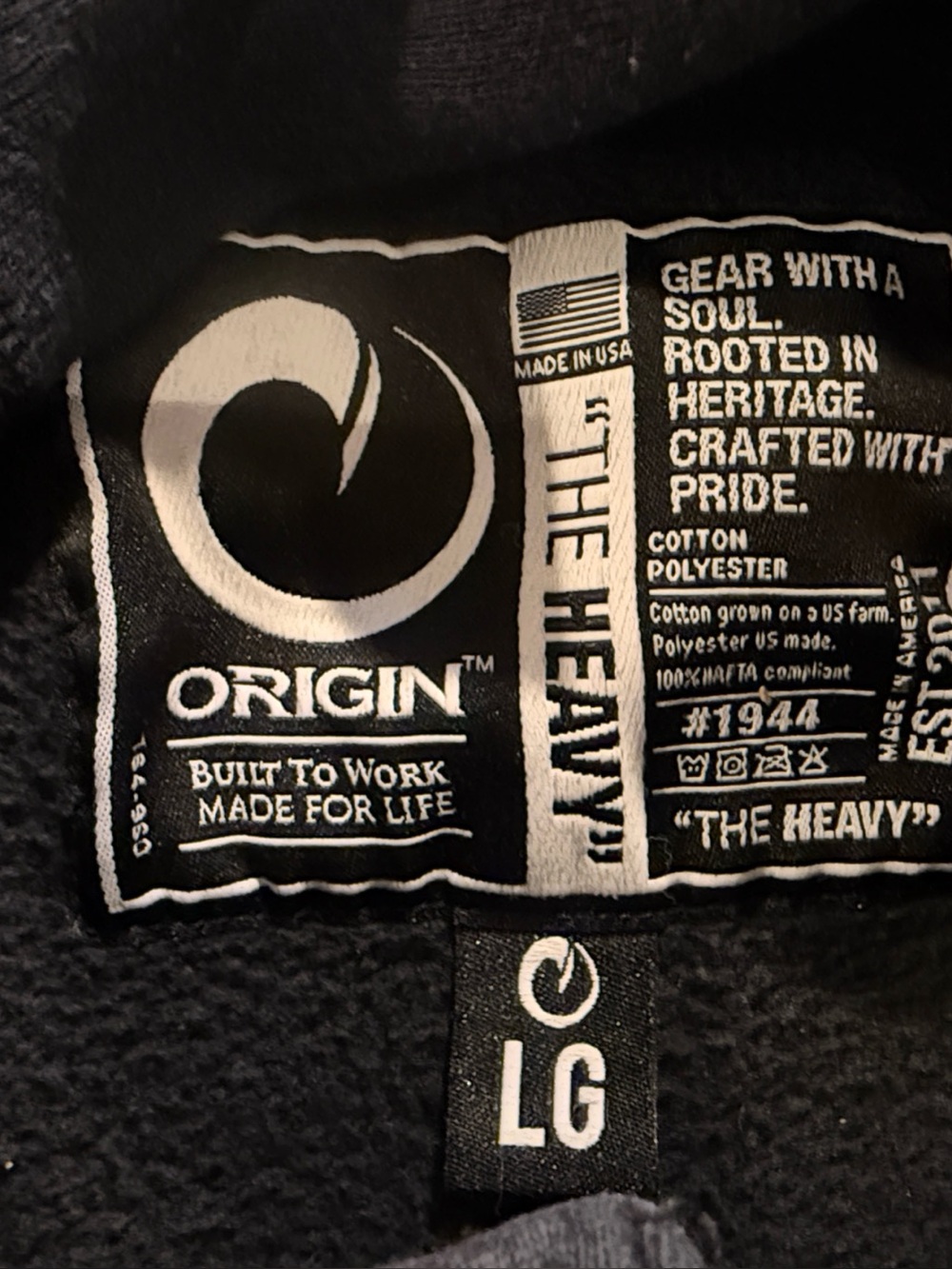 Origin The Heavy Black Vest Size Large Like New - Picture 4 of 5